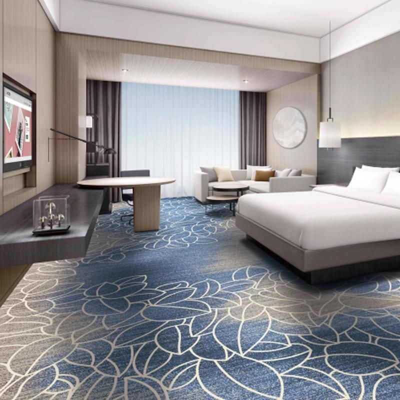 Luxury Blue Nylon Printed Hotel Carpet