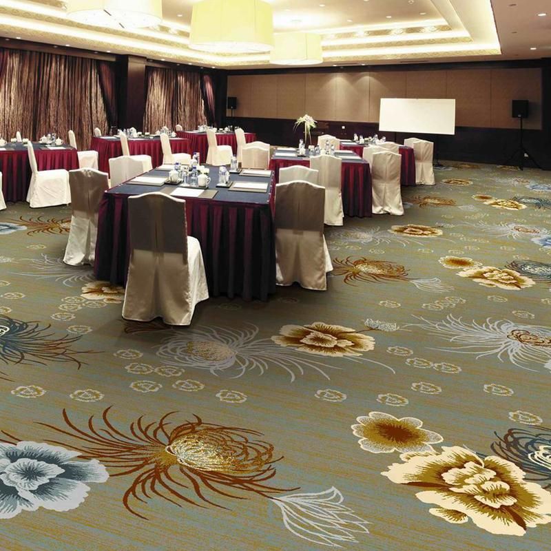 Luxury Floral Wool & Nylon Axminster Hotel Carpet