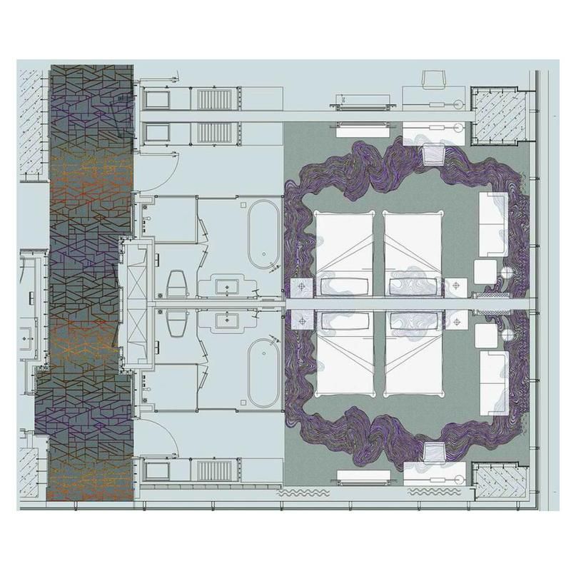 Luxury Grey Living Room Carpet - Purple Series