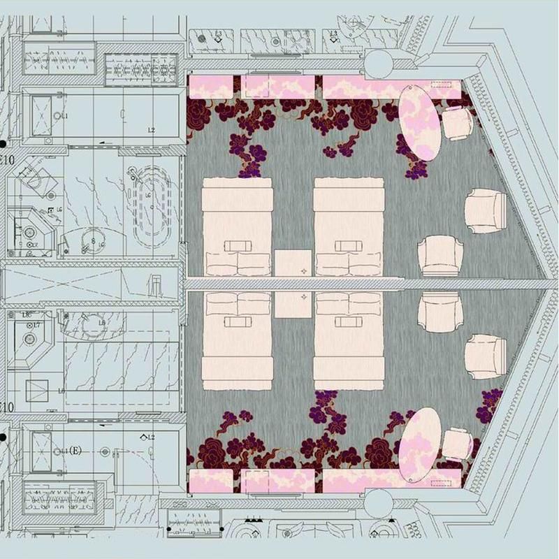 Luxury Grey Living Room Carpet - Purple Series