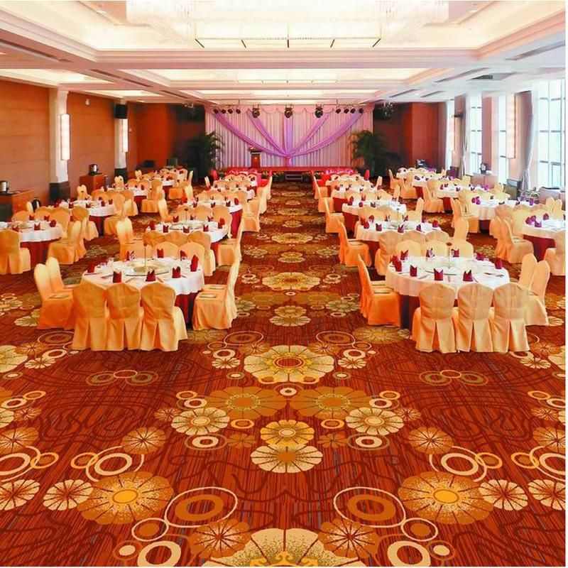 Luxury Red Wool Casino Carpet - Machine Woven