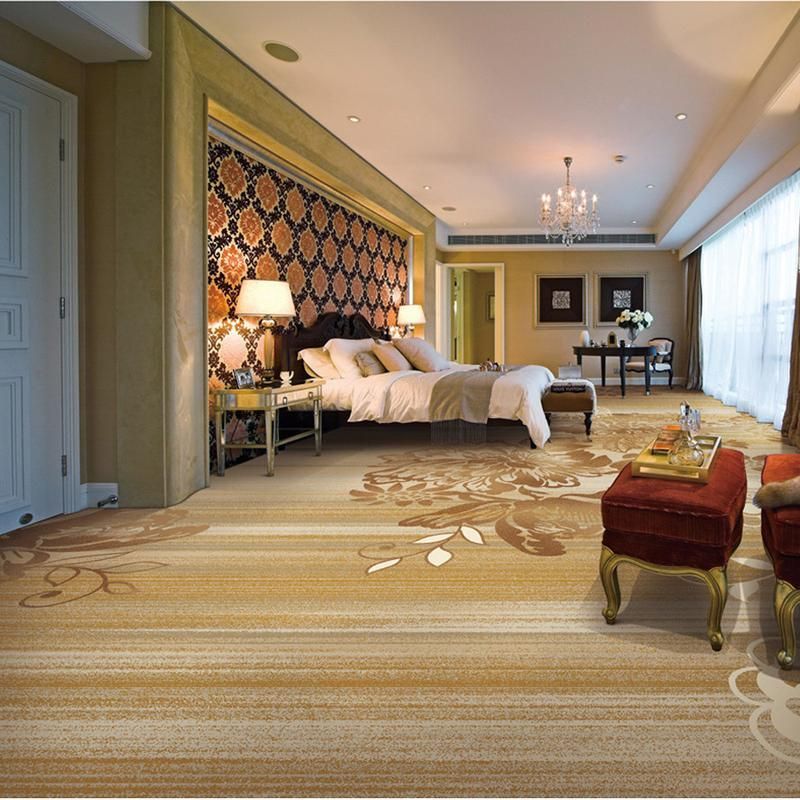 Luxury Yellow Wool Bedroom Carpet